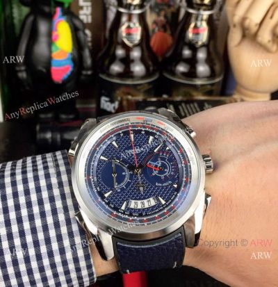 Copy Parmigiani Fleurier SS Blue Chronograph Dial Watches 45mm